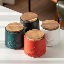 Ceramic Sealed Wooden Plug Tea Jar - Customizable Moisture-proof Tea Canister