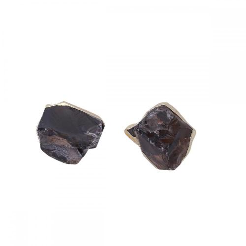 Natural Crystal Rough Stone Stud Earring