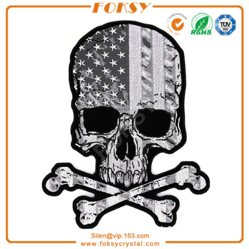 Subdued American Flag Skull Back Patch