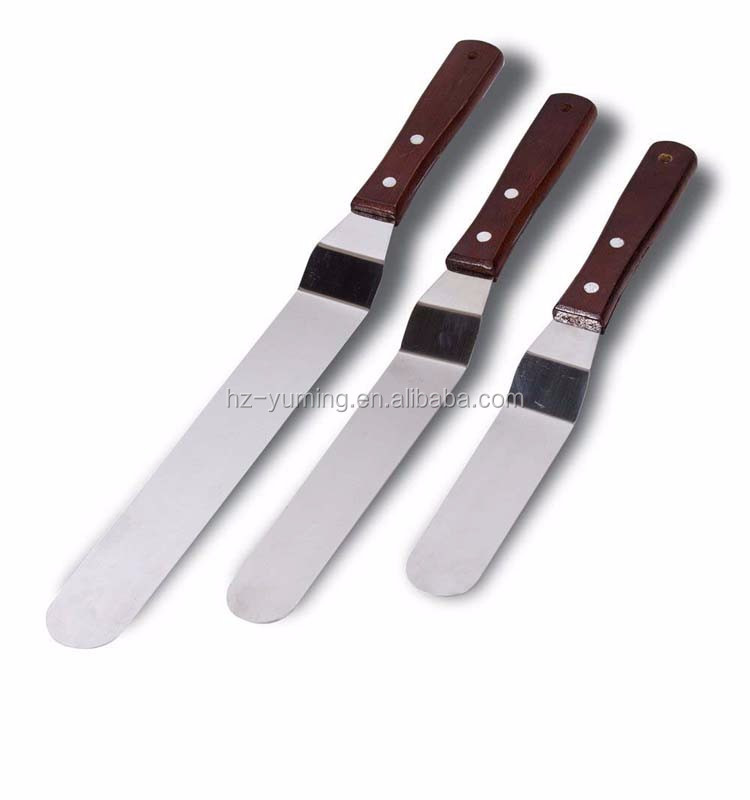Amazon Hot sale 3pcs Metal mini icing spatula,rubber spatula