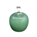 3D Aventurine Apple Pendant Necklace for Women Girls