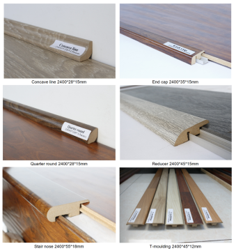 Water-proof Melamine coated mdf scotia moulding T moulding by hot pressing