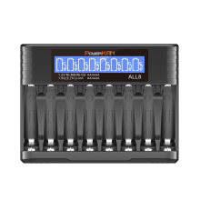 ALL8-NewQ Intelligent Rapid Charger: USB LED LCD Display Portable Charger for AA/AAA, Ni-MH/Ni-CD Rechargeable Batteries and Devices