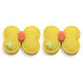 Resina lindo tejido Bowknot Flatback cabujón cuentas de mariposa para niñas niños colgantes accesorio de joyería