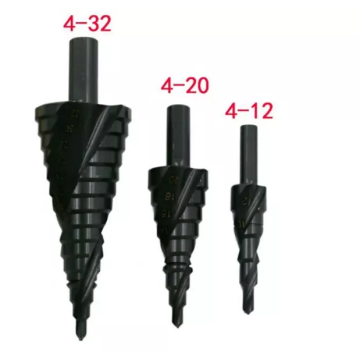 Packs de haute qualité 3 packs SPIRAL STEP DROY BIT SET 1/4 &quot;CONILLE HEX CONE NOIR HSS DROY