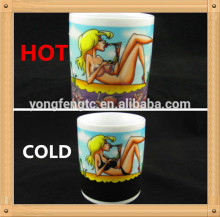 YF19020 eye-catching ceramic heat sensitive mug