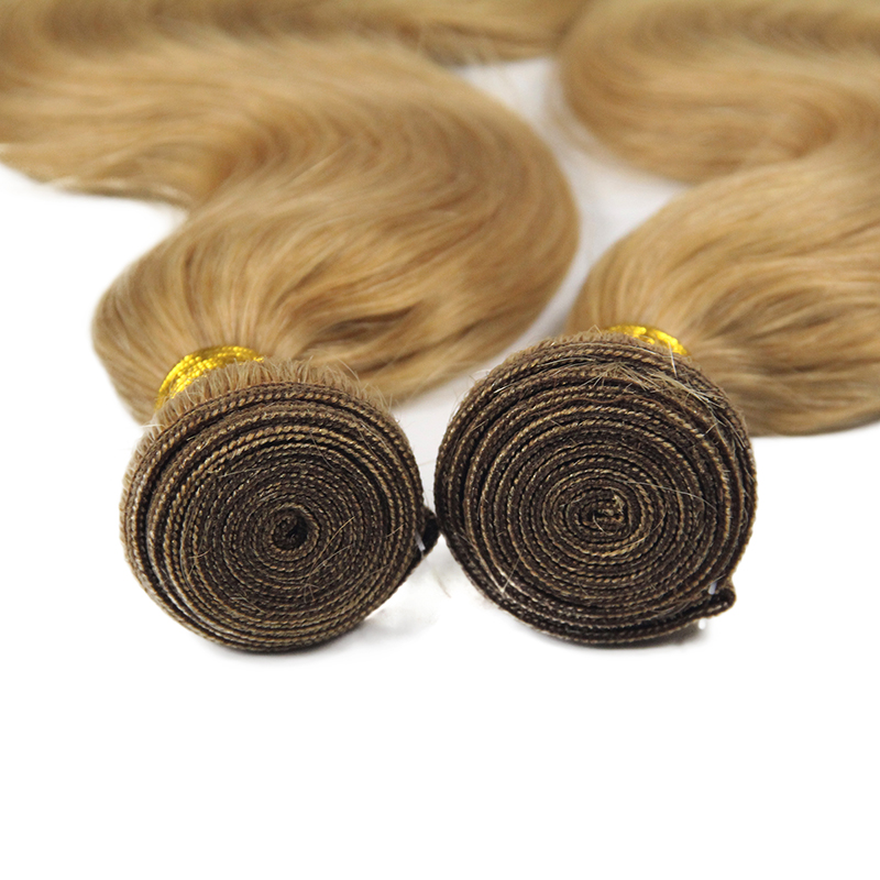 Brazilian Body Wave Unprocessed human hair color 27, wholesale bundle 27 brazilian blonde hair, 100 human 27 hair bundles