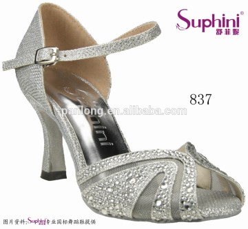 Fashion Lady Dress Shoes , Silver Party Shoes , New Women latin dance Shoes