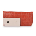 Zip Top Clutch Bag Rotes handgefärbtes Glattleder