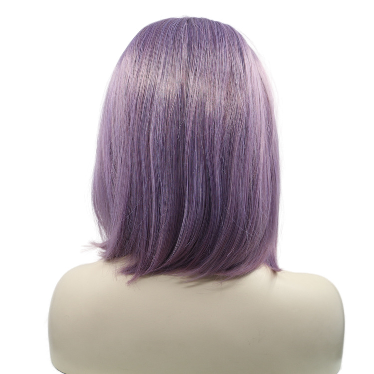 Popular Purple Color Quality Synthetic Fibre Hair  Lace Front Wigs