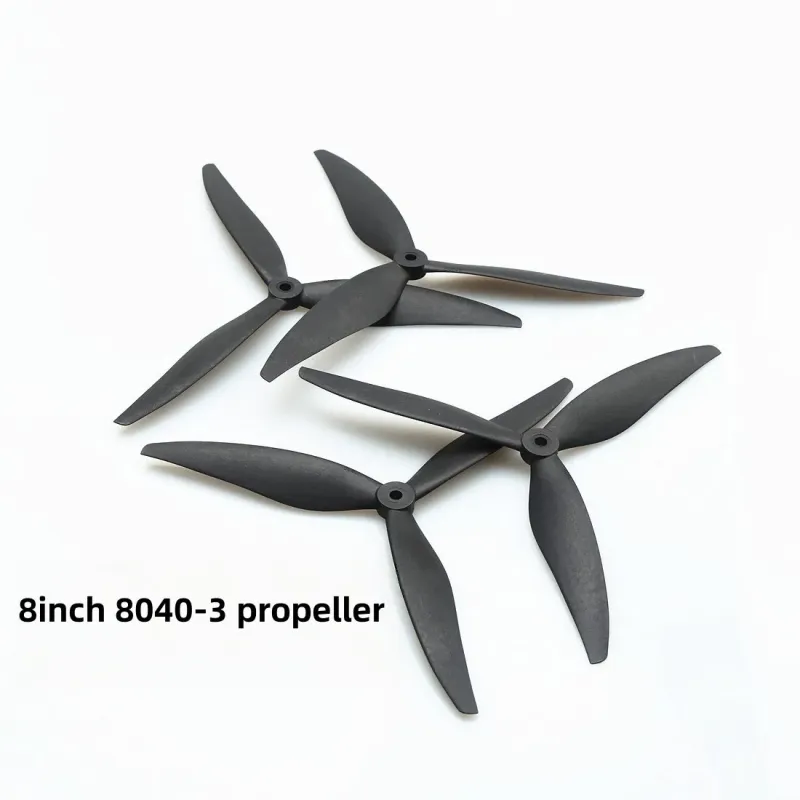 Black 8 Inch Fiberglass Nylon Propeller 8040-3 Three Leaf Type