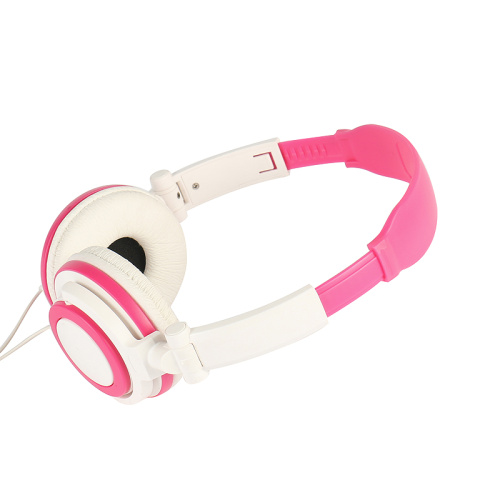 Foldable Pink Wired Headphones Headset Beautiful Earphone