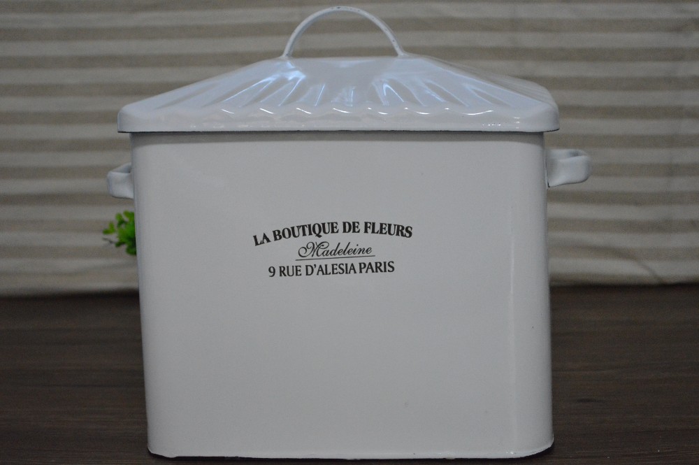 Vintage Enamel Acid Box Storage Box t With Lid