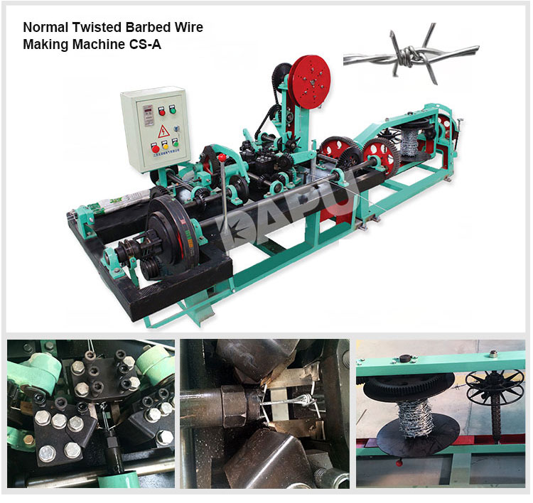 CS-C straight and reverse twisted barbed wire making machine