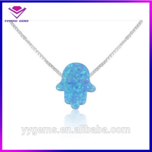 Opal Crystal Chain Loose Hamsa Blue Australia Opal Necklace