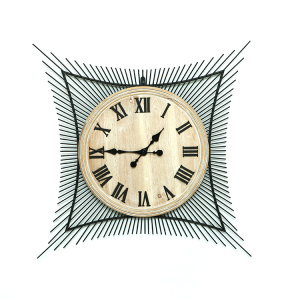 Relógio de parede de luxo de design moderno de madeira e metal