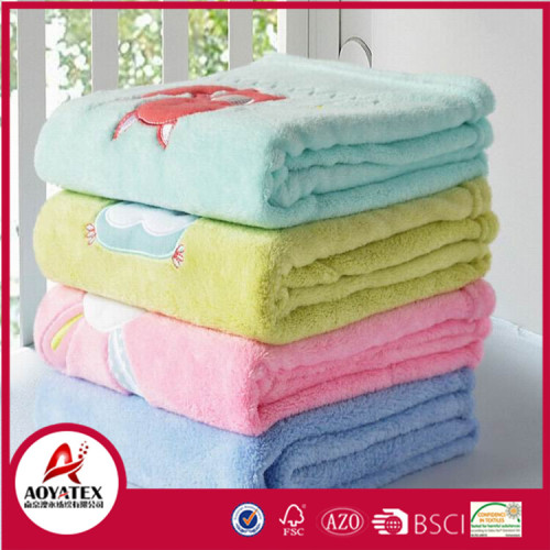 excellent quality 100% polyester microfiber fleece baby blanket