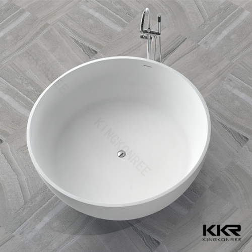 Modern Stone Resin Solid Surface Bathroom Round Bathtub (Tub1412013)