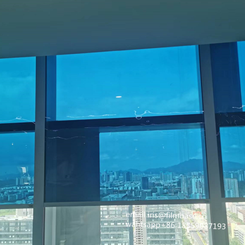 swithable smart glass smart bule curtain for building glass