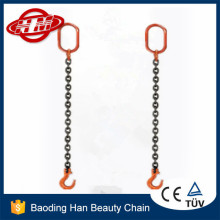 G80 single leg hook chain with eye steel hook