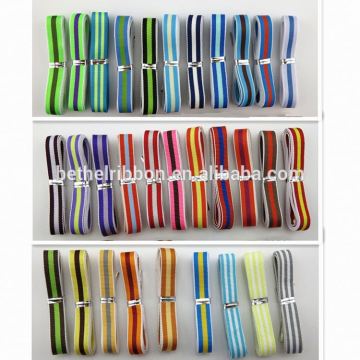 Wholesale stripe material fashion design custom embroidered ribbon