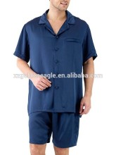 2015 Hottest Manly 100% Silk Charmeuse Pajamas 22mm Male Silk Satin Sleepwear