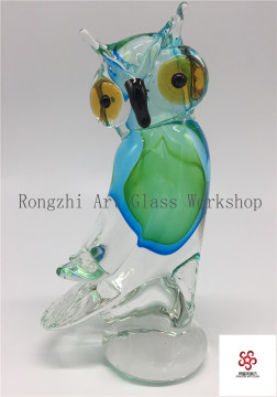Owl Bird Glass Sculpture