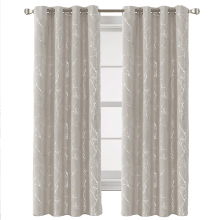 Foil Printed Twig Tree Branch Pattern Curtain Drapes