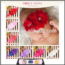 Wholesale silk flower infant baby plain elastic headbands