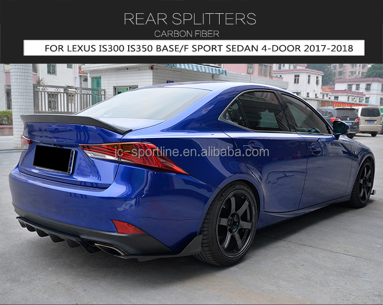 Carbon Fiber IS350 Bumper Rear Splitter for LEXUS IS300 F Sport Base Sedan 4-Door 17-18