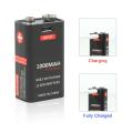 Rechargeable li-ion 9V USB battery 1000mah