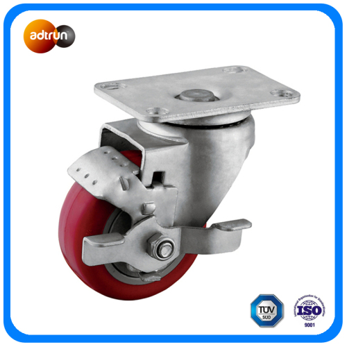 Swivel Red PU Caster Wheel