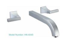 Square Two Handle Bathroom Vessel Sink Faucets , Concealed