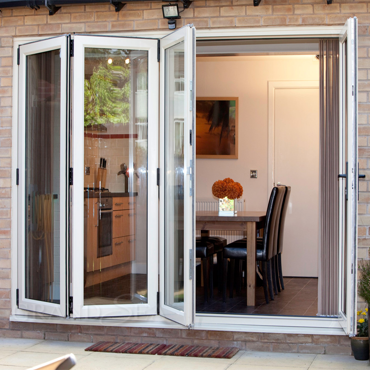 Latest design thermal broken aluminum glass folding doors price in morocco