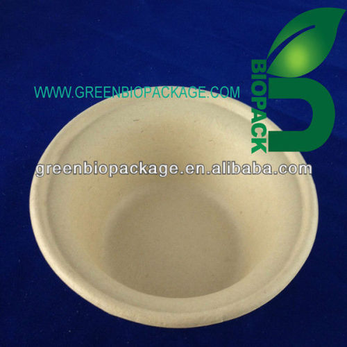 disposable bagasse pulp round bowl