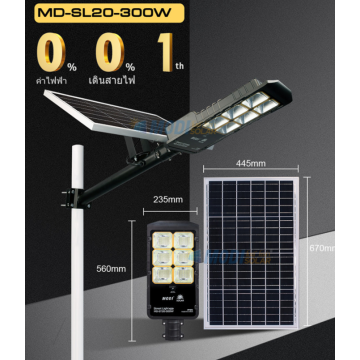 Long-life split solar street light for garage