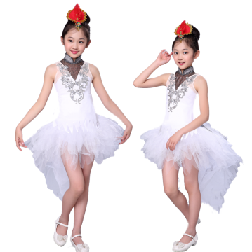 wholesale white Little Swan ballerina dance clothes for kids