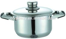 combined handle metail lid thermometer stainless steel cookware set