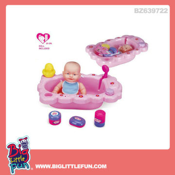Baby toy plastic toy bathtub with doll