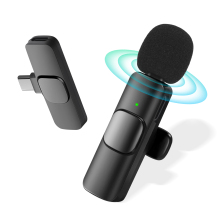 Plug and Play Rechargeable Wireless Lavalier Microphone - 2.4GHz Noise Cancelling Recorder