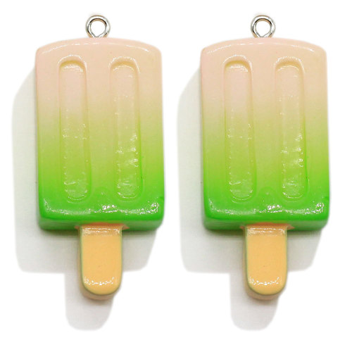 Dégradé de couleur glace-lolly résine Cabochon Flatback Popsicle pendentif breloques avec accessoire de boucle d&#39;oreille à crochet