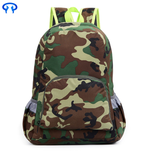 Foldable nylon camouflage travel mountaineering backpack