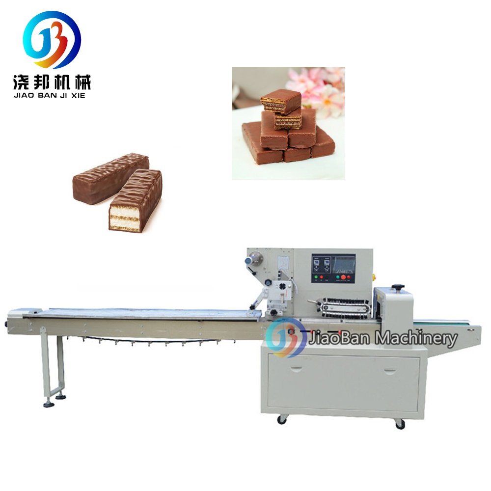 JB-450 Hot Selling Automatic Horizontal Packing Peanut Brittle Chocolate Bar Bread Biscuit Sandwich Flow Pillow Packing Machine