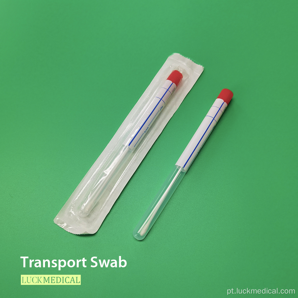 Amostragem de swab de transporte com uso do nariz de tubo