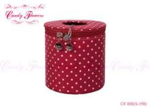 Home Cute tissue holder Canvas Storage Boxes , Red and whit