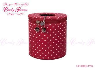 Home Cute tissue holder Canvas Storage Boxes , Red and whit