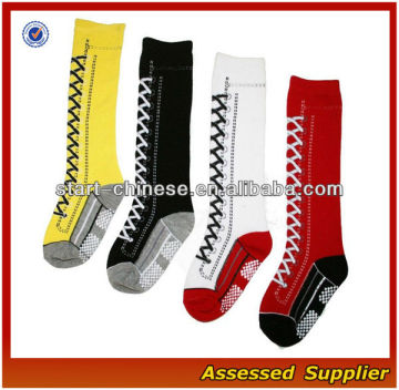 Knee High Socks Ladies High Top Sneaker Socks/ Lace Up Sneaker Boots Knee High Non-Skid Socks