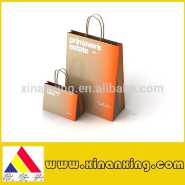 orange shopping paper bag, custom paper bag