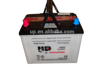 N50Z 12v60ah jis standard auto batteries