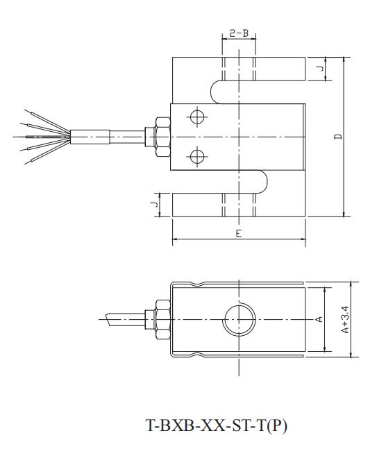 T-BXB-××-ST-Tの図面(P) Drawing of T-BXB-××-ST-T(P)